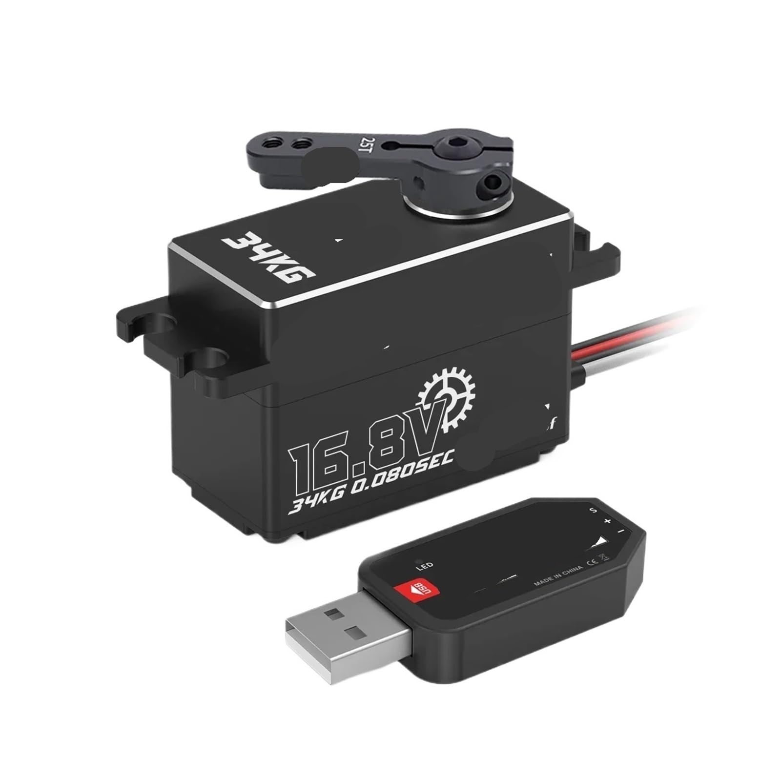 Servo brushless programmable 34kg A53BULW pour éliminer le jeu de direction RC