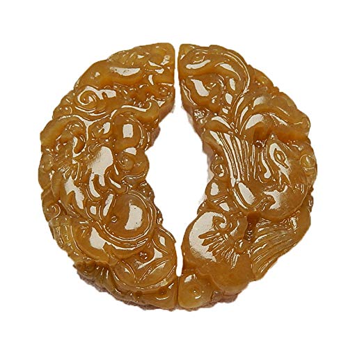 Paire pendentif Hetian jade cadeau couple collier phénix gravé