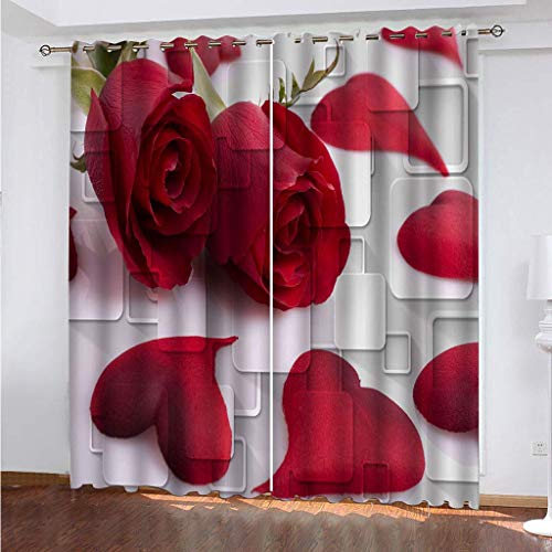 Rideau opaque isolant thermique de haute densité motif fleur de rose - 2