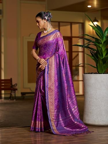 Image of SWORNOF Womens Linen Silk Saree | Saree for Women With Unstitched Blouse | Saree with Blouse Piece | Soft and Skin Friendly