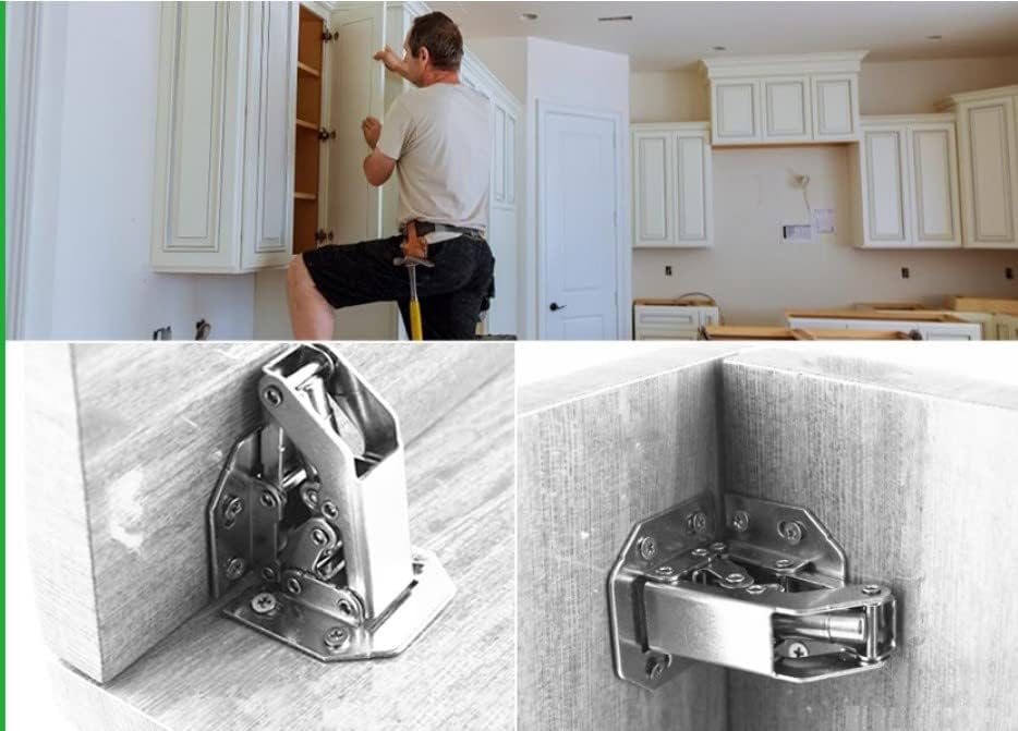 10Pcs Soft Close Cabinet Hinge Furniture Concealed Cupboard Door Hinges with Screws Cabinet 90 Degree Full Overlay Hinges Kitchen Mount Hinge
