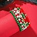 kepvrio Christmas Bracelets for Women,Santa Christmas tree Snow Bracelet Sets Surfer Heishi Bracelets Stackable Polymer Clay Disc Beads Bracelets Christmas New Year Paty Jewelry (Style-D)