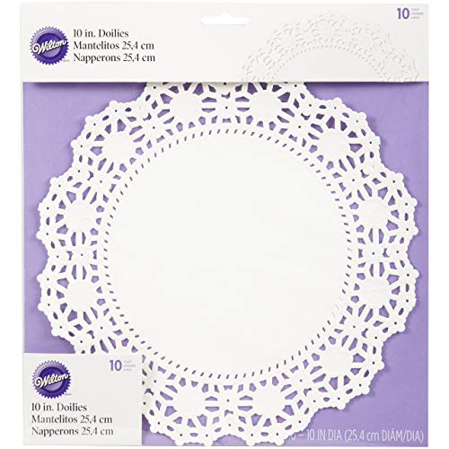 Wilton 10 Count Grease Proof Doilies, 10-Inch, White