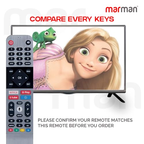 Image of marman Compatible with Skyworth Tv Remote Suitable for 4K OLED UHD Android Television Bluetooth Connection Voice Command with Netflix YouTube Media Player and Google Play Hot Keys- Pairing Must !