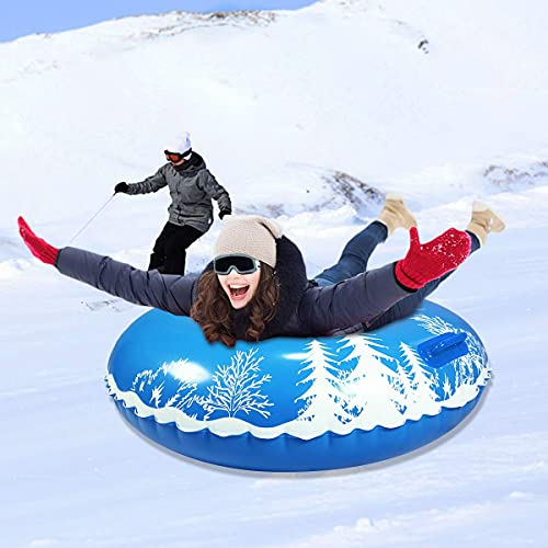 Snow Tube for Adult,Snow sled for Kids,Inflatable Snow Sled,Snow Toys Circle Shape for Kids and Adults Heavy Duty Inflatable Snow Tube Winter Outdoor Toys for Kids and Adults (130cm)