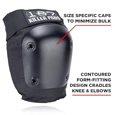 187 Killer Pads Six Pack Pad Set, Protective Gear for Elbows, Knees, and Wrists - Ideal for Skateboarding, Roller Skating, and Inline Skating