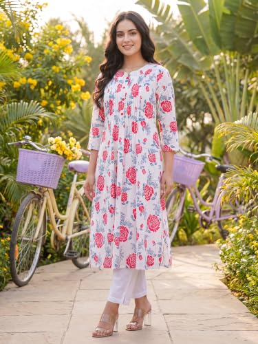Image of INDO ERA Women's Cotton Ethnic Co-Ord Set | Kurta Pant Set | Stylish Cotton Suit Set for Women,10126 | Cord Set For Women Cotton |