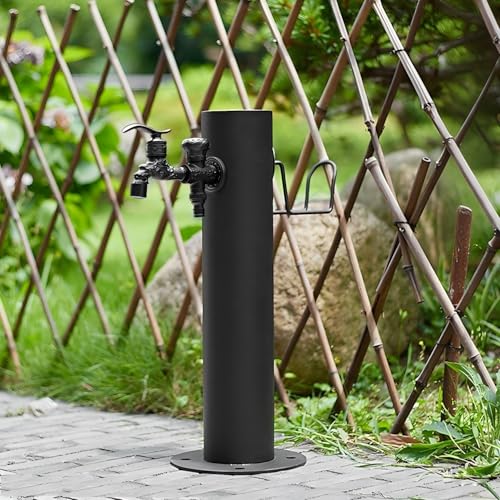 Columna de agua de acero inoxidable con boquilla de pulverización, dispensador de hidrante de jardín para patio al aire libre y sistema de riego perfecto para riego de jardín y cuidado del paisaje