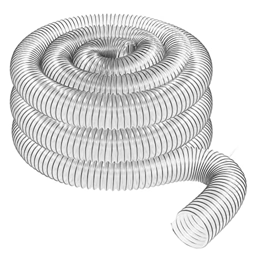 4" x 20’ Ultra Flex Clear Vue Heavy Duty PVC Dust Debris and Fume Collection Hose MADE IN USA!