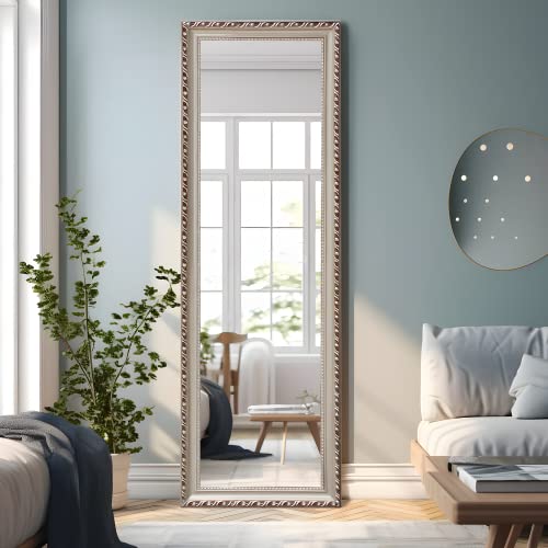 Image of NeuType Full Length Mirror Floor Mirror with Standing Holder Bedroom /Locker Room Standing /Hanging Mirror Walnut Wood Dressing Mirror (Champagne Gold) (AMZVCNTJJ00361ZZY-ZYF)