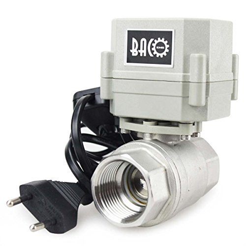 BACOENG Vanne 2 voies motorisée 1 DN25 Acier Inoxydable AC110/230V CR202 avec prise normalement fermée