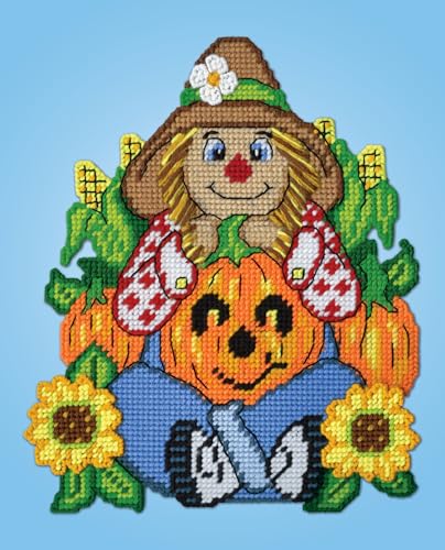 Design Works Crafts Pumpkin Patch Scarecrow Plastic Canvas Wall Dcor Kit