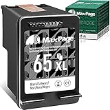 MaxPage Remanufactured Ink Cartridge Replacement for HP 65XL 65 Black Work with Envy 5052 5055 5010 5012 5020 5030 DeskJet 2600 2622 2652 3722 3755 3752 2640 2635 2636 AMP 120 100 Printer
