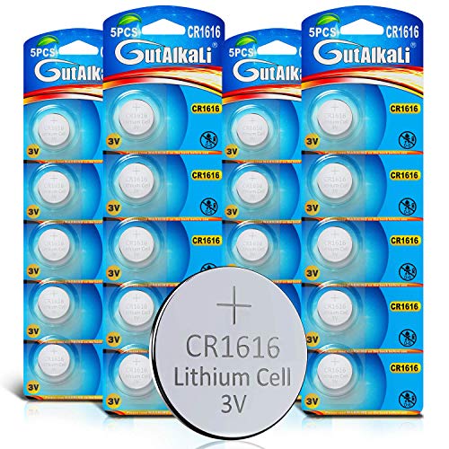 GutAlkaLi CR1616 Lot de 20 piles bouton au lithium 3 V CR 1616 Cover