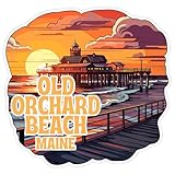 Old Orchard Beach Maine Sticker 4 Inch Ocean Coastal Travel Souvenir - Waterproof Vinyl Decal for Laptop Water Bottle Car Tumbler - Durable Aesthetic Long-Lasting Stickers for Adults ID44990