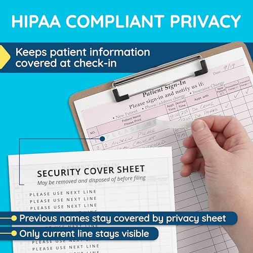 Image of Blue Summit Supplies 250 Patient Sign in Sheets, Carbonless 3 Part Forms with Peel Away Adhesive Labels, HIPAA Compliant for Privacy in Doctor, Medical, Dental Office, Burgundy Pink, 250 Pack