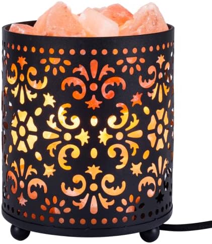 Giggi Salt Lamp, bedside lamp with Dimmer Switch| Metal Basket Himalayan Salt Lamp | Salt Lamps Himalayan | Pink Salt Lamp Table Lamp Crystal Lamp Night Light Rock Salt Lamp for Home Decor Accessories