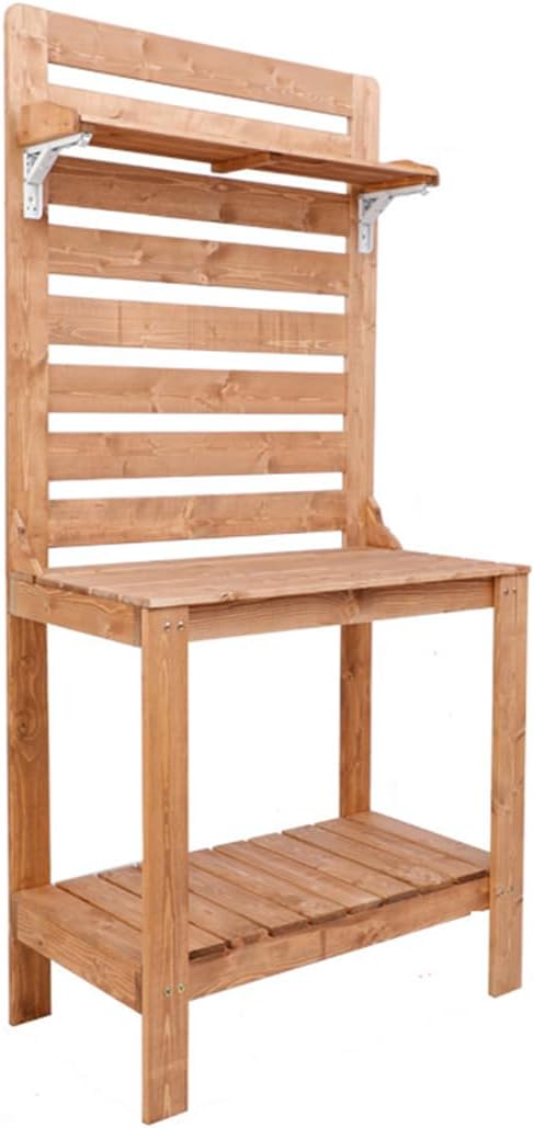 Potting Table Outdoor Potting Bench, Large Outdoor Kitchen Island Prep Station,Balcony Gardening Table,Outdoor Solid Wood Garden Work Bench Station,for Outside All Weather Use,White