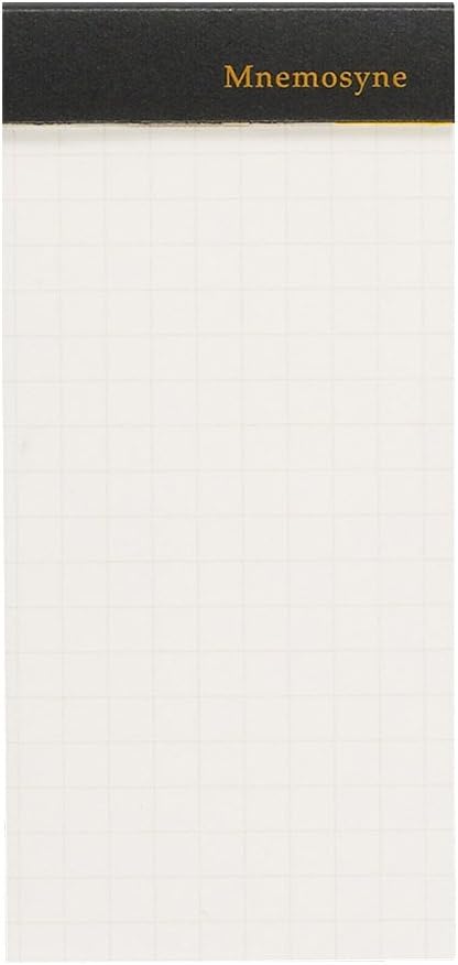 Maruman Mnemosyne Stapled Grid Memo Pad- Vertical A8, 1.97 x 3.66, 65 Sheets / 130 Pages, 5mm Graph Paper Notepad, Perforated Pages, Vertical Binding, With Quality Paper Made in Japan