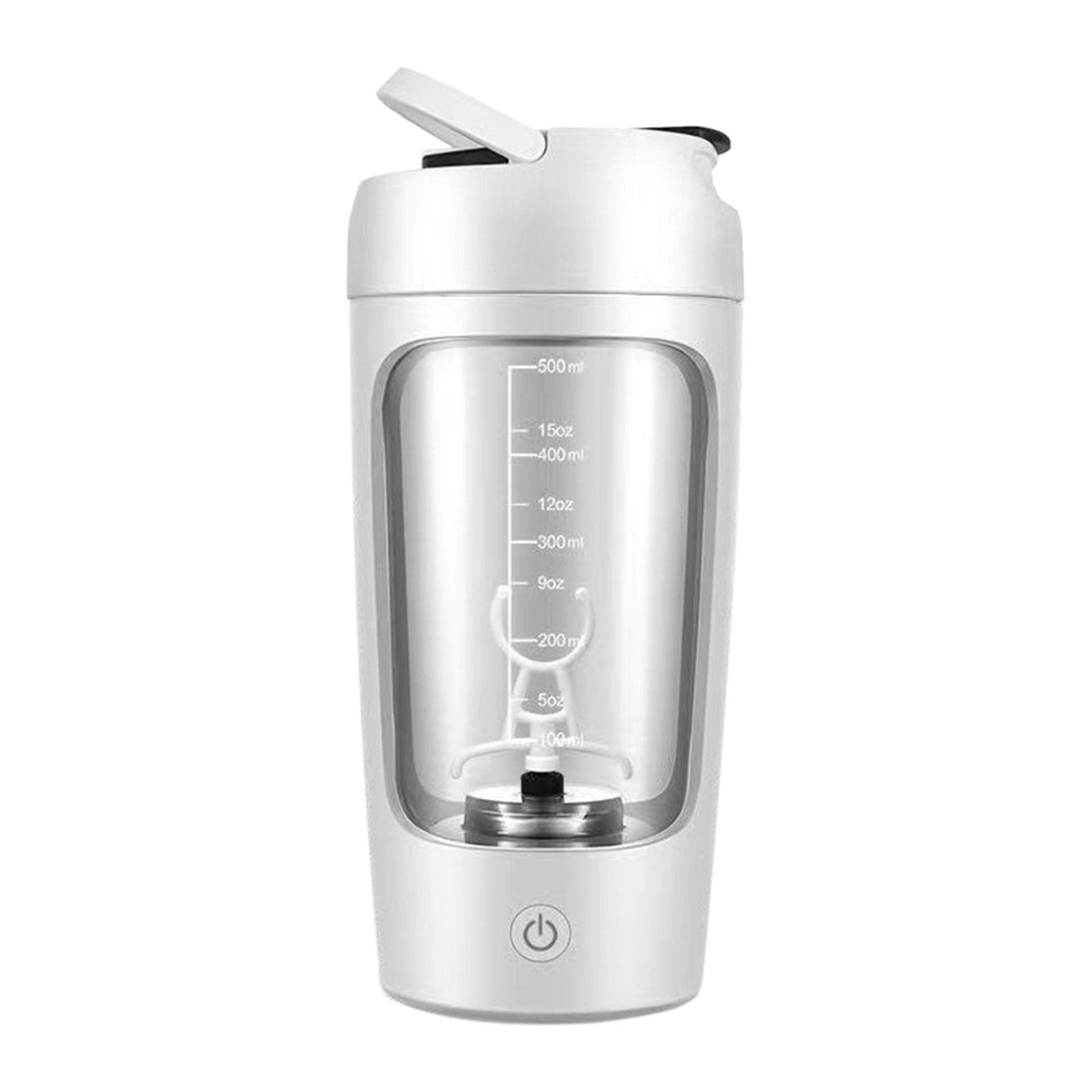 Amagogo Électrique Shaker Bouteille Mélangeur Tasse Mélangeur Bouteille Sport Shaker 650 ml Shaker Tasses pour Protein Milkshakes Sport Femmes Hommes, Blanche