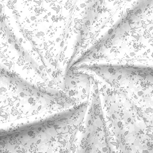 Image of Layers 100% Cotton for Double Size Bed | 120 TC Floral, Soft, Breathable, Machine Washable Bedsheet with 2 Pillow Covers | Forever Collection (224 x 254 cm) - Grey