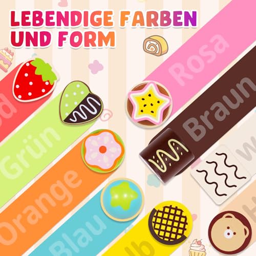 Spielküche Zubehör Dessert Spielset, Küchenzubehör Kinder, Kinder Küche Zubehör, Teeservice Holz, Kaufmannsladen Zubehör, Holzspielzeug Küchenspielzeug Geschenk Mädchen Jungen ab 3 Jahr