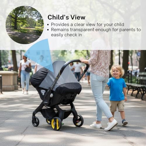 Image of SASHA'S Sunshade & Insect Cover Compatible with The Doona Infant Car Seat Stroller (Stroller not Included)