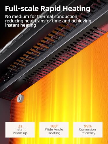 Uthfy 35 Inch Convection Space Heaters for Indoor Use, 1500W Electric Heater for Large Room, 3 Sides Heating, 12H Timer, Thermostat, ECO, Remote, Wheel, Tip-Over & Overheat Protection by Uthfy - Image 12