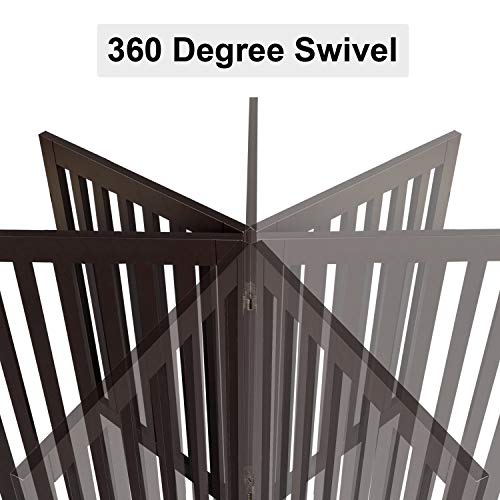 Bonnlo 30’’ Tall Dog Gates For The House/Doorways/Stairs, Free Standing Pet Gate For Dogs Puppy Fence Indoor With 4 Foot Supporters, 83’’ Width, Espresso #TOP3