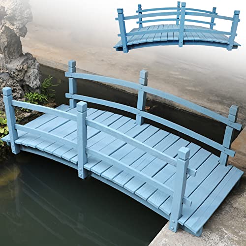 Ponte Da Giardino In Legno Di Abete COSTWAY 171x76,5cm - Portata 180kg, Con Ringhiere - Foto 9