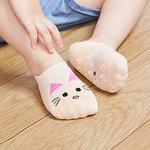 VWU Baby No Show Socks Toddler Low Cut Cotton Socks Animal 0-9T 6/10 Pack2