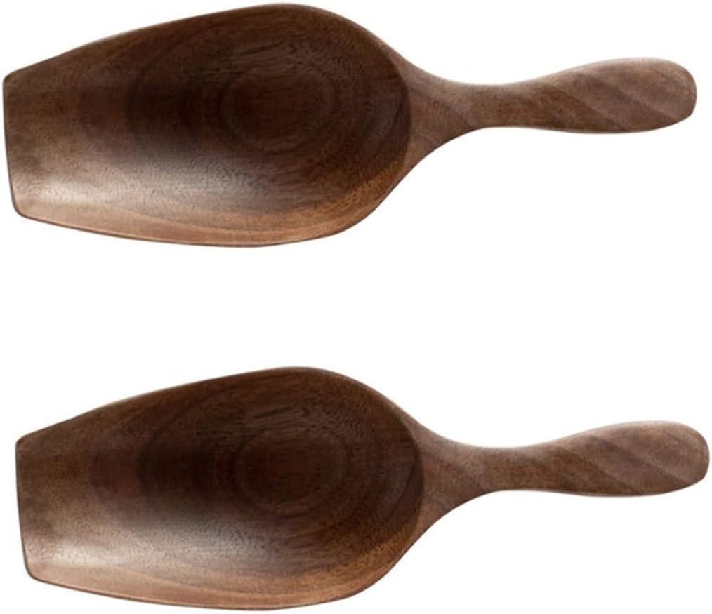 2pcs Wooden Coffee Bean Scoop for Canisters Home Espresso Tool Practical Tea Spoon Scoop