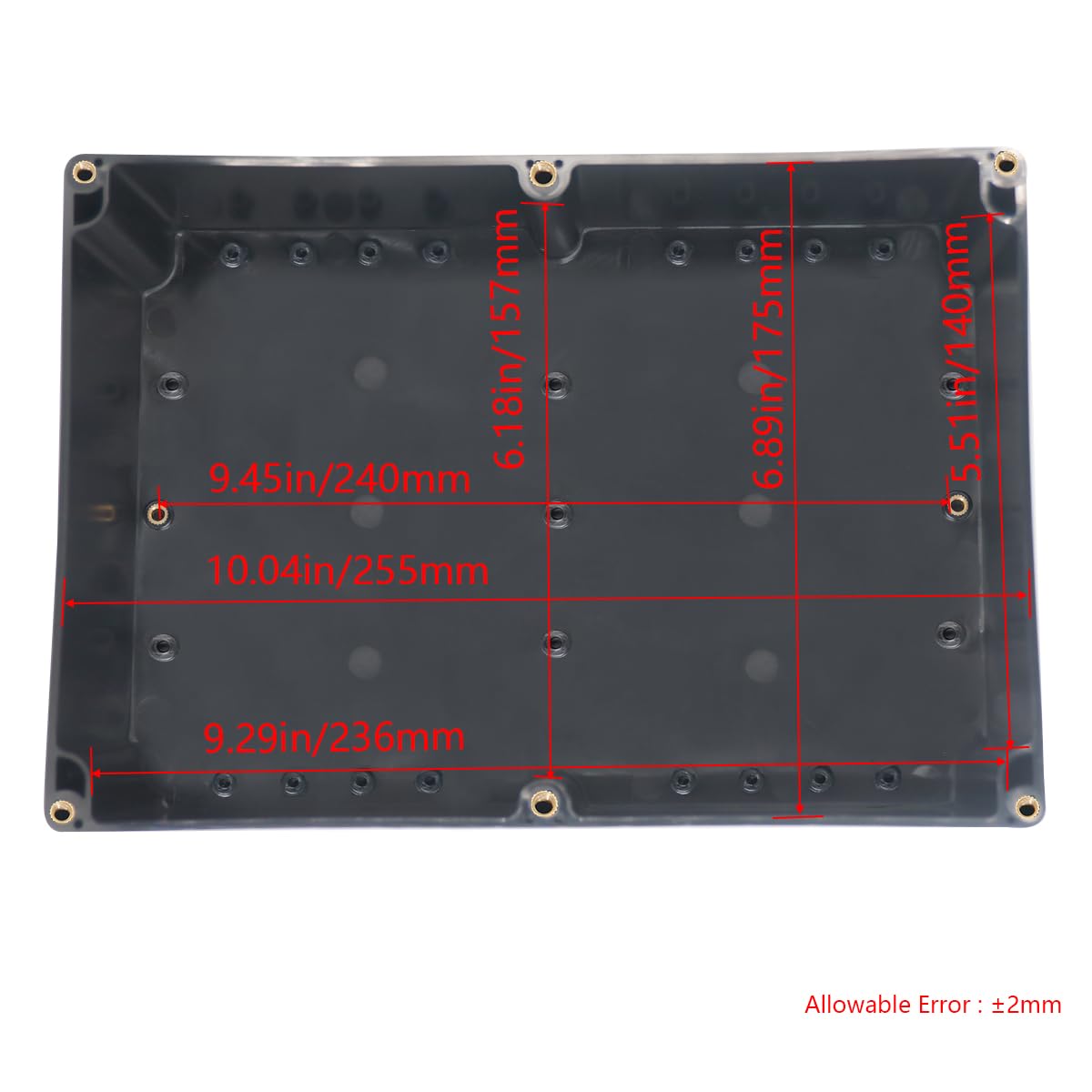 Junction Box IP65 Waterproof ABS Plastic Electrical Project Case Power Junction Boxes, Project Box with Fixed Ear Black 10.35x7.17x3.74 inch (263 x 182 x95 mm)