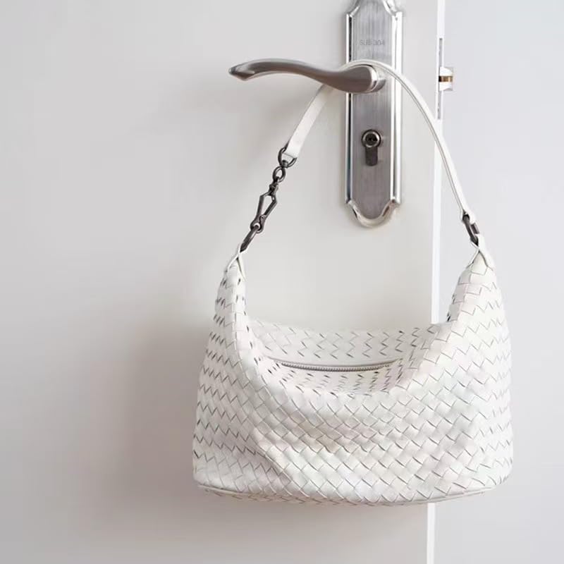 Genuine leather woven crossbody bag for women,vintage chic shoulder bags with detachable strap,wristlet,handbags3