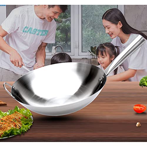 Wok Pan de acero inoxidable antiadherente, 43 cm miniatura 2