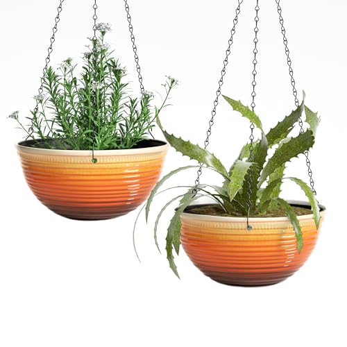 Vanslogreen 12 inch Hanging Planters for Indoor Outdoor Plants, 2