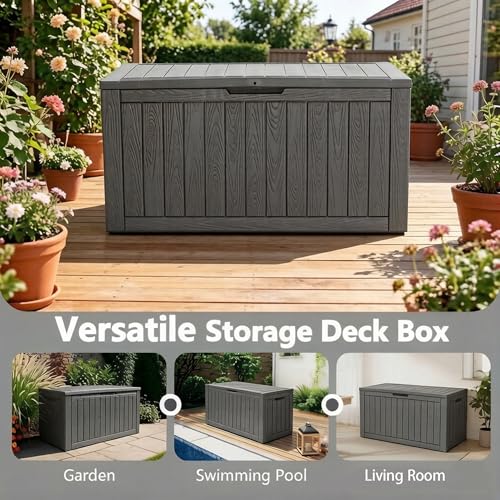Image of Outdoor Storage Box Waterproof, 120 Gallon Deck Box For Patio Storage