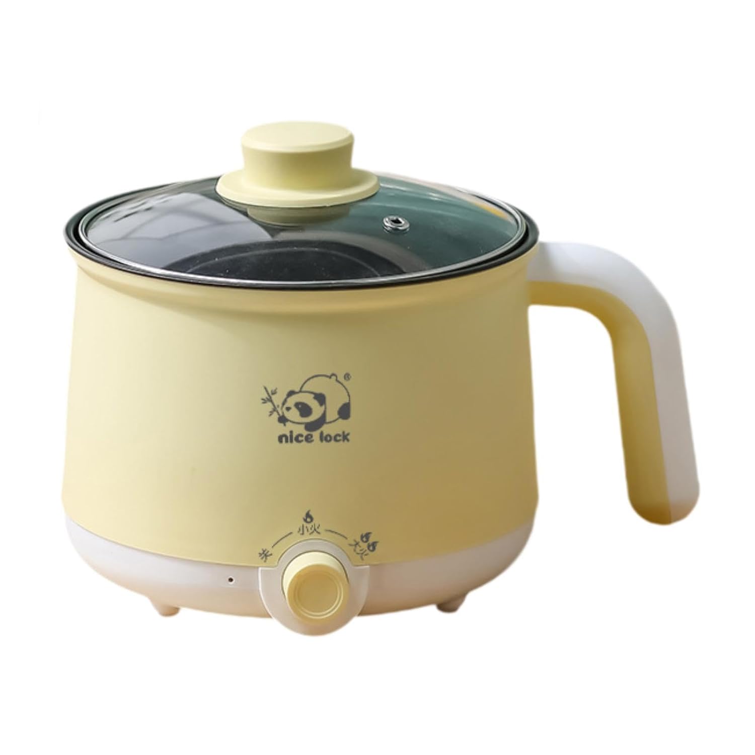 IEUDNS Mini Hot Pot Electric Rice Cooker with Handle Stainless Steel Mini Travel Cooker Raman Cooker for Soup