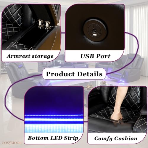 Electric recliner sofa set
