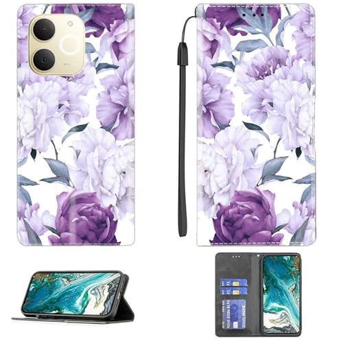 Case Compatible for Realme Note 70T Phone Case Cover [with 1* Tempered Glass Screen Protector] PU Leather Kickstand Magnetic Wal