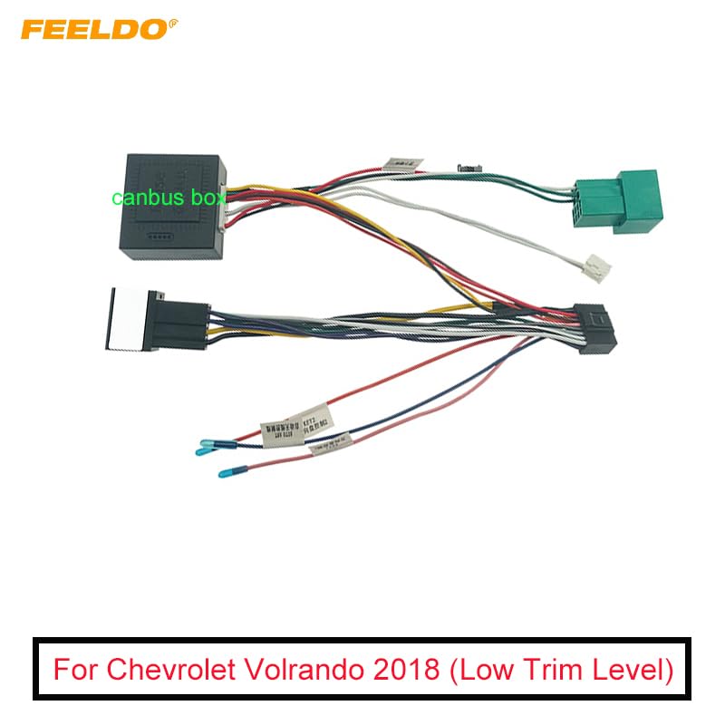 Car for Audio 16PIN DVD Player Power Calbe Adapter USB Cablue with Canbus Box for Chevrolet Volrand 2018 Stereo Plug Wiring Harness - (Color Name: AB Cable-canbus Box)