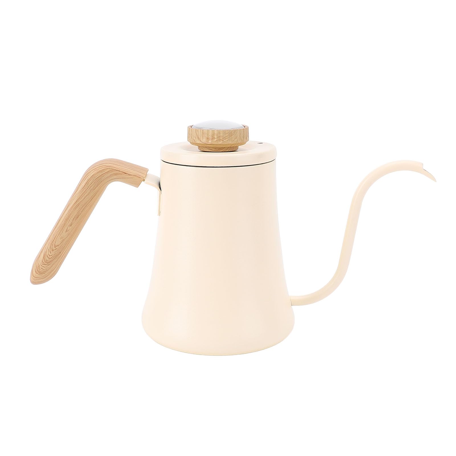 Rengue Bollitore Elettrico a Collo di Cigno, Bollitore per caffè in Acciaio Inossidabile 304 con Termometro Integrato, per Acqua a Riscaldamento Rapido Opaco da 600 Ml per caffè, tè, Campeggio