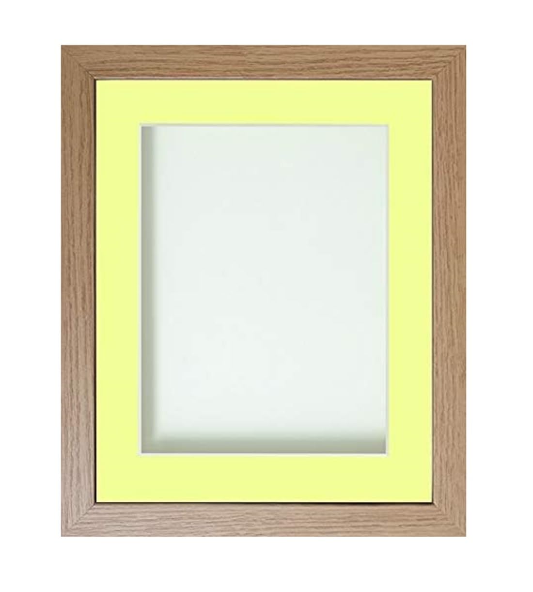 Frame Company Allington Beech 14x11 Frame with Lemon Bon Bon Mount for 12x8