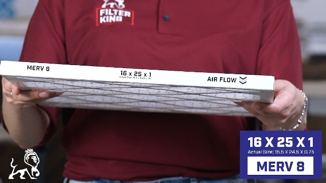 Image of Filter King 16x25x1 Air Filter (MERV 8) (6-Pack) Dust & Allergy Control AC Furnace Filters, MADE IN USA, HVAC, Pleated, Electrostatic (Actual Size: 15.5 x 24.5 x .75)