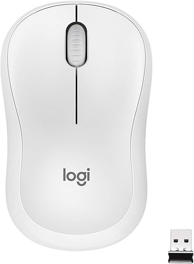 Logitech Silent M220 Buttons, 18-Month Battery Life, Ambidextrous PC/Mac/Laptop Wireless Optical Mouse, USB 2.0 – Off White