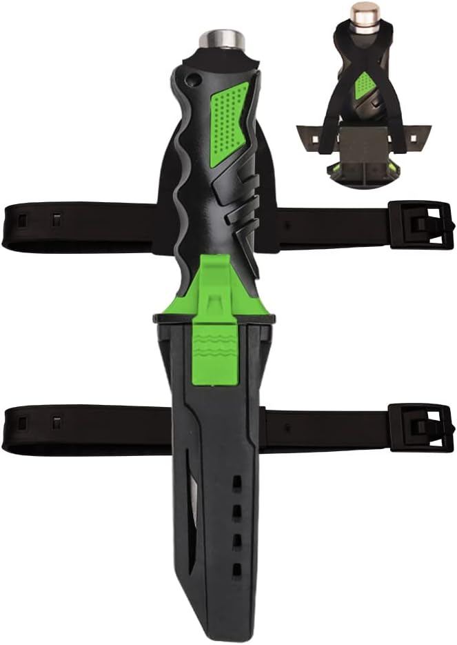 Comfecto Scuba Diving Knife with Leg Strap, Dive Knife with Sheath for Saltwater Spearfishing, Sharp Stainless Steel Diver Knife, Secure Lock for Snorkeling Safety Gear
