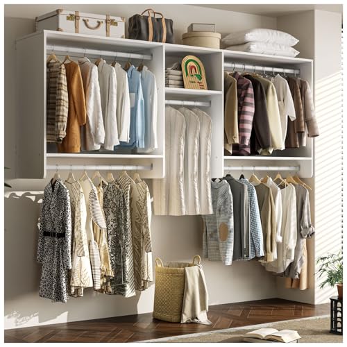 Listado de Closet de Madera Coppel comprados en linea. 46 Simple Wisdom Closet Armables para Ropa,Closet 200 cm Básico para Colgar Perchero para Ropa Organizador de Armario,Sistema de Clóset Walk-in a Medida,Diseño Modular Blanco,...