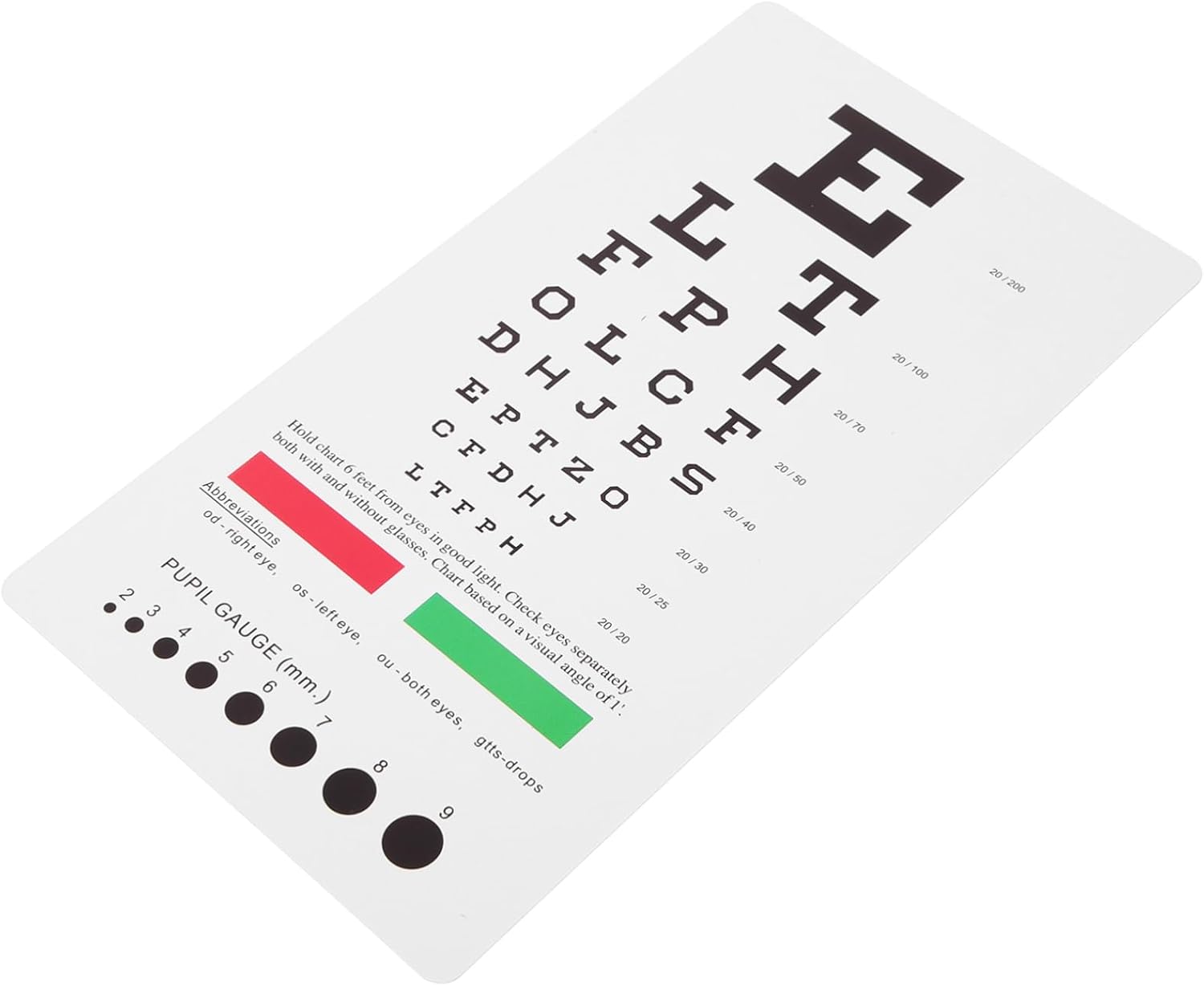 SOLUSTRE 5pcs Portable Double-Sided Eye Chart for Wall Snellen Vision Testing Chart Design for Home School Glasses Shop Lightweight Test Tool