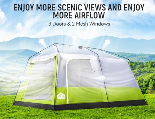810-Person-Camping-Tent-Pop-Up-Family-Tent-for-Instant-Easy-Setup-Spacious-Interior-Includes-Rainfly-Room-Divider-Carry-Bag-Backpacking-Tents-for-Camping-Hiking-Sleepovers