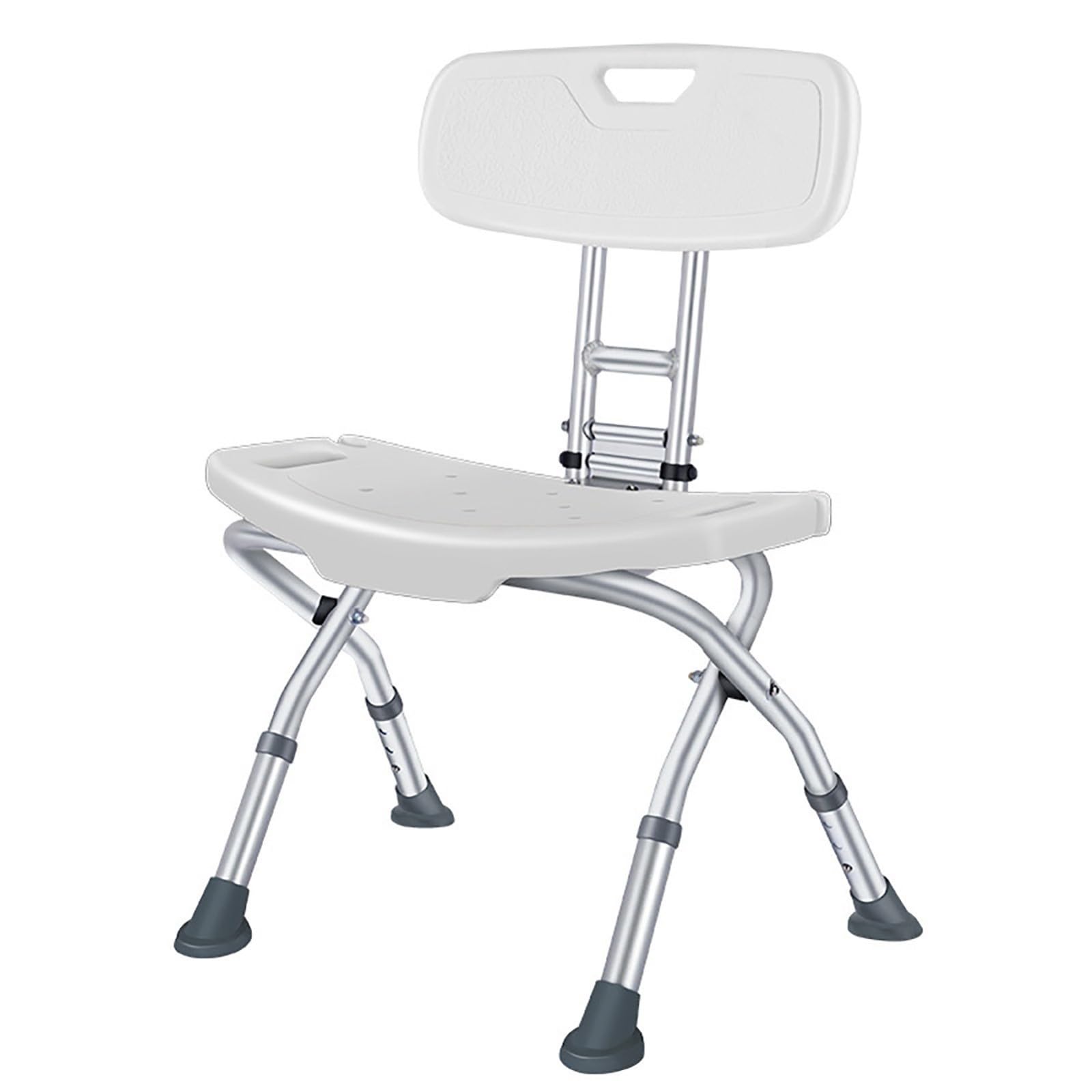 Silla De Ducha para Personas Mayores, Taburete De Ducha Antideslizante, Silla De Baño Plegable Regulable En Altura con Respaldo, Asiento De Ducha para Adultos, 136 Kg C